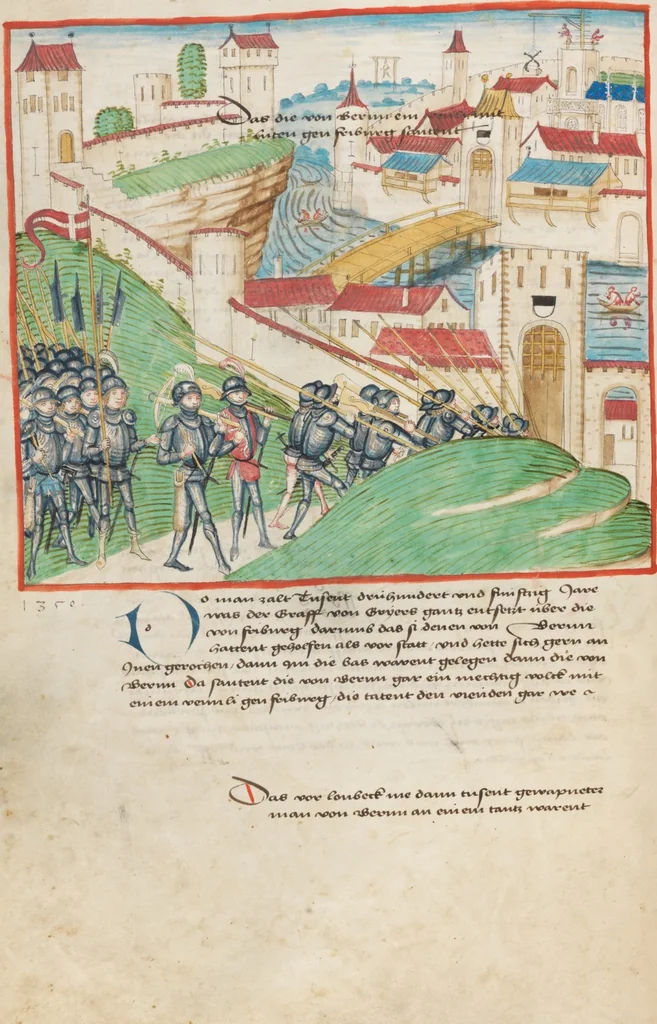 An illustration from Diebold Schilling, Amtliche Berner Chronik, vol. 1, 1478, leaf 160