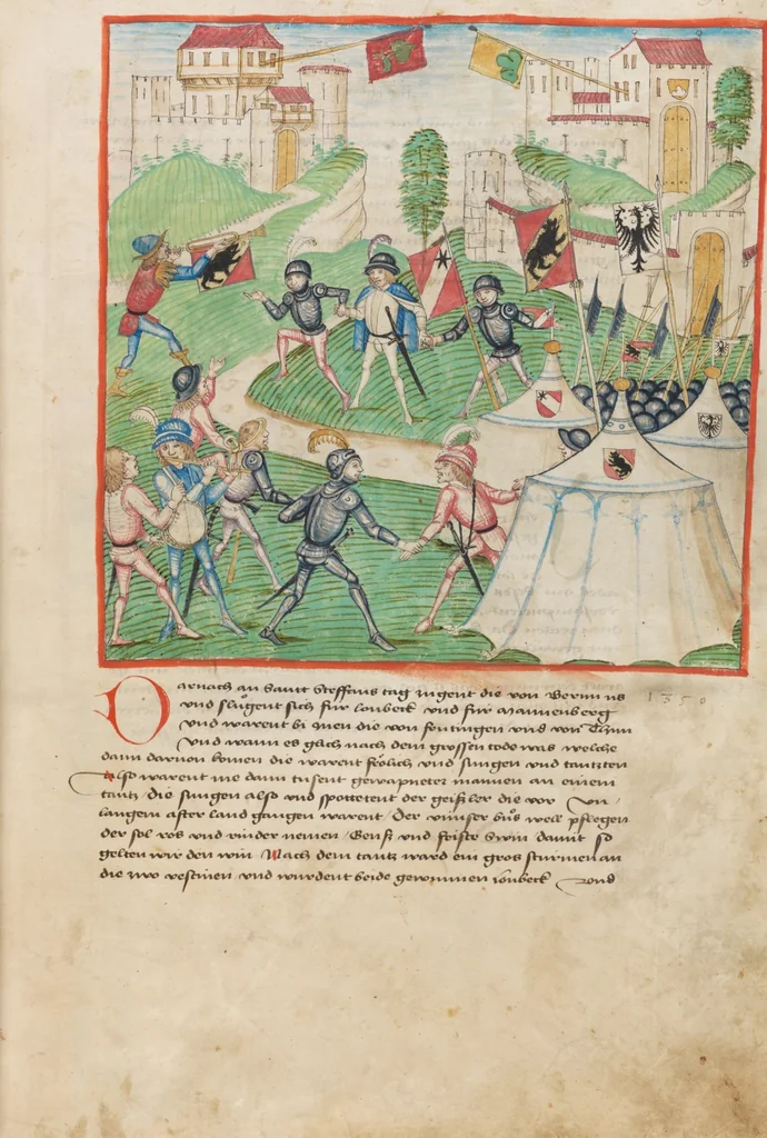An illustration from Diebold Schilling, Amtliche Berner Chronik, vol. 1, 1478, leaf 161