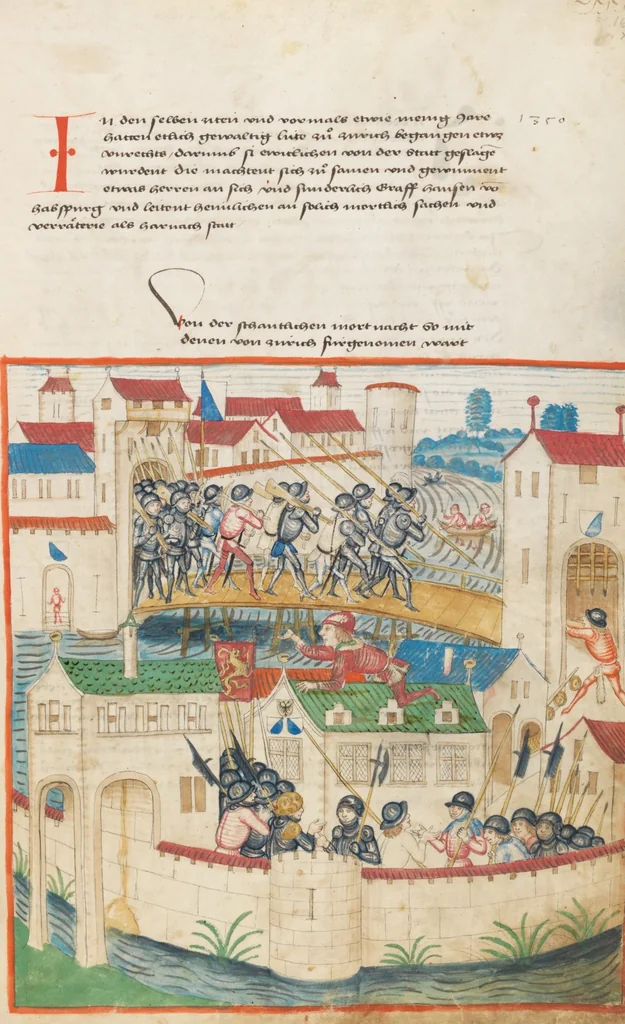 An illustration from Diebold Schilling, Amtliche Berner Chronik, vol. 1, 1478, leaf 163