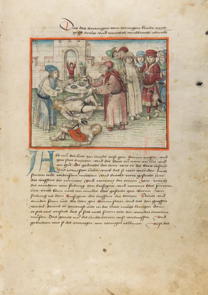 An illustration from Diebold Schilling, Amtliche Berner Chronik, vol. 1, 1478, leaf 17