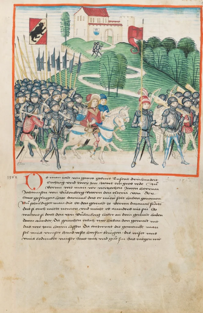An illustration from Diebold Schilling, Amtliche Berner Chronik, vol. 1, 1478, leaf 177