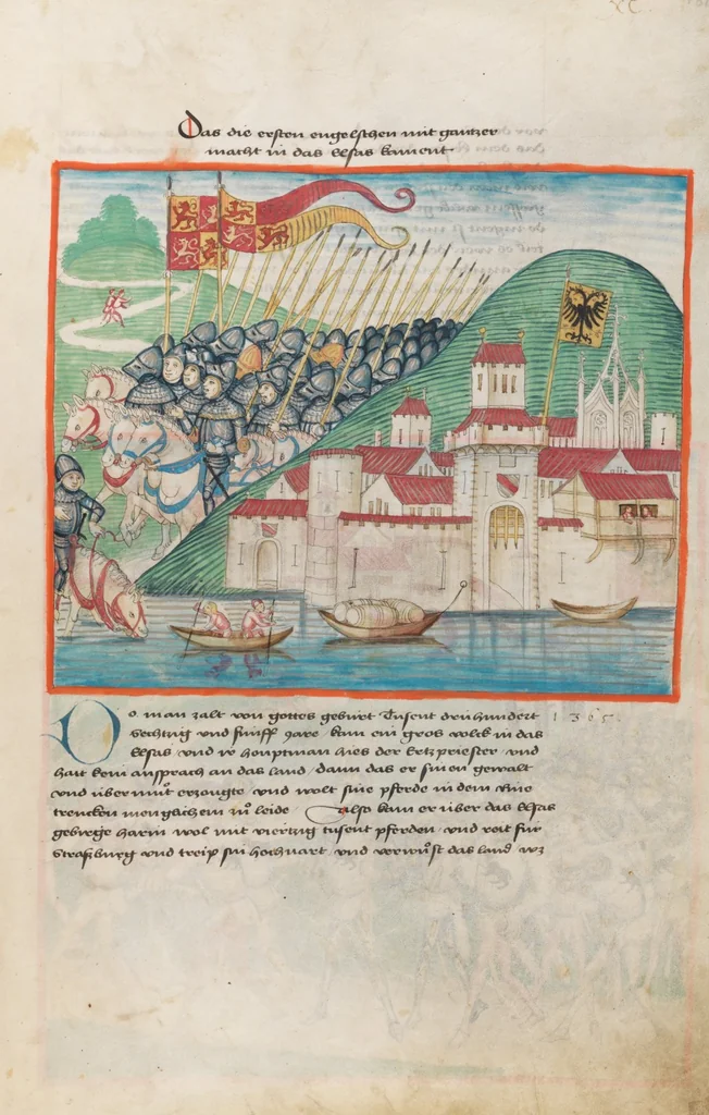 An illustration from Diebold Schilling, Amtliche Berner Chronik, vol. 1, 1478, leaf 183