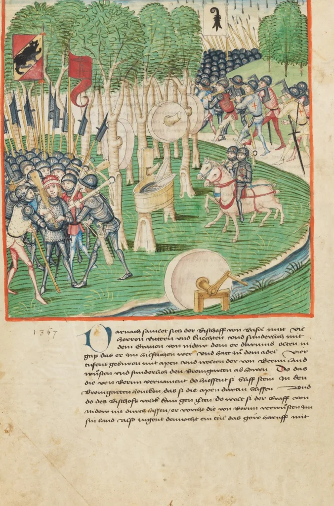 An illustration from Diebold Schilling, Amtliche Berner Chronik, vol. 1, 1478, leaf 194
