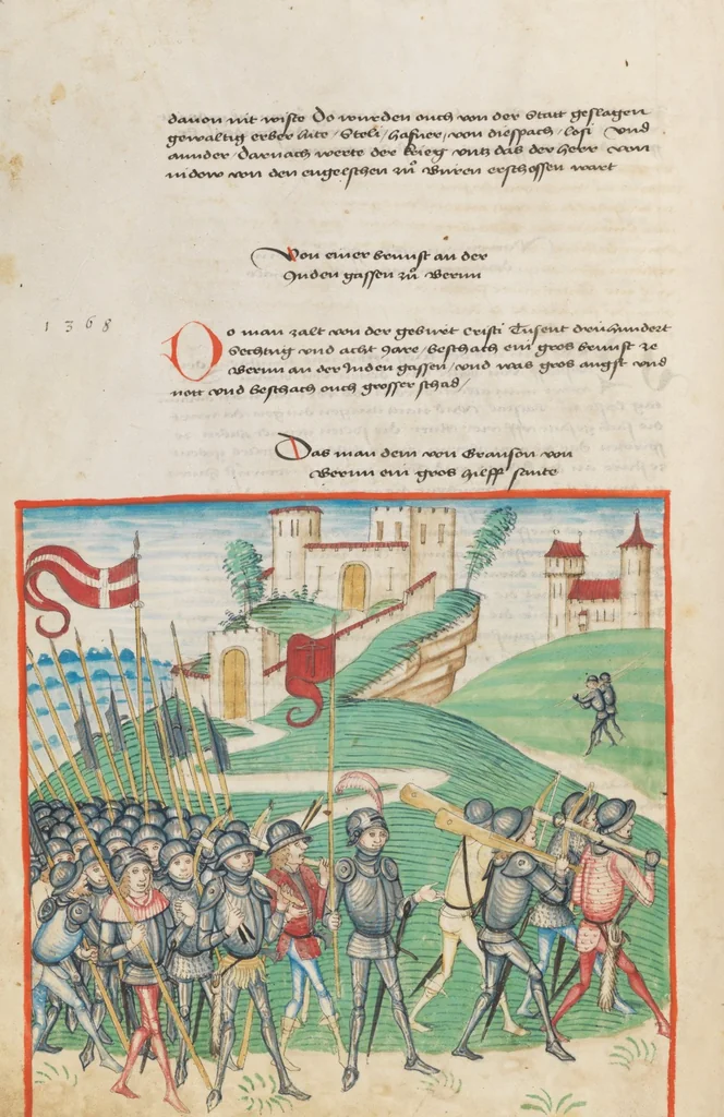 An illustration from Diebold Schilling, Amtliche Berner Chronik, vol. 1, 1478, leaf 198