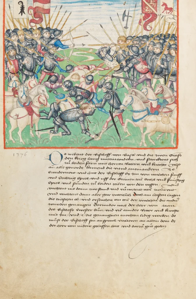 An illustration from Diebold Schilling, Amtliche Berner Chronik, vol. 1, 1478, leaf 216