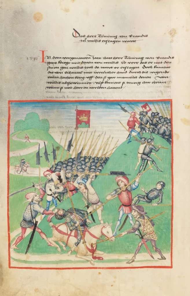 An illustration from Diebold Schilling, Amtliche Berner Chronik, vol. 1, 1478, leaf 218