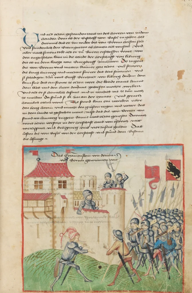 An illustration from Diebold Schilling, Amtliche Berner Chronik, vol. 1, 1478, leaf 229