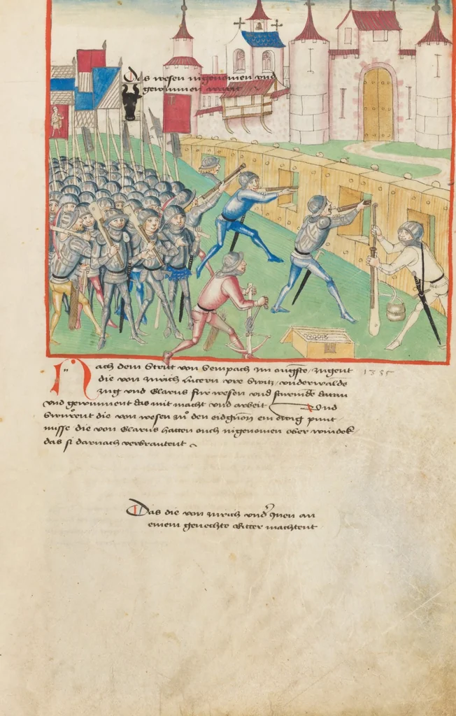 An illustration from Diebold Schilling, Amtliche Berner Chronik, vol. 1, 1478, leaf 245
