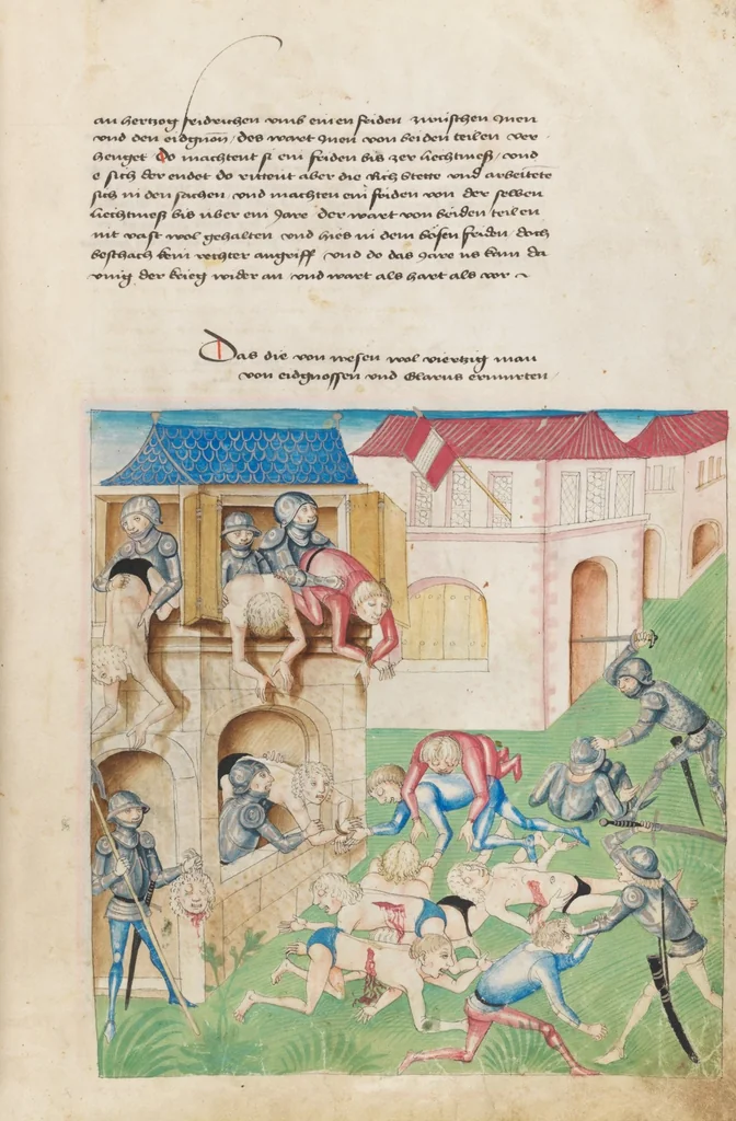 An illustration from Diebold Schilling, Amtliche Berner Chronik, vol. 1, 1478, leaf 247