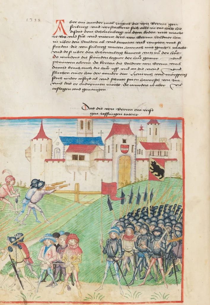 An illustration from Diebold Schilling, Amtliche Berner Chronik, vol. 1, 1478, leaf 262