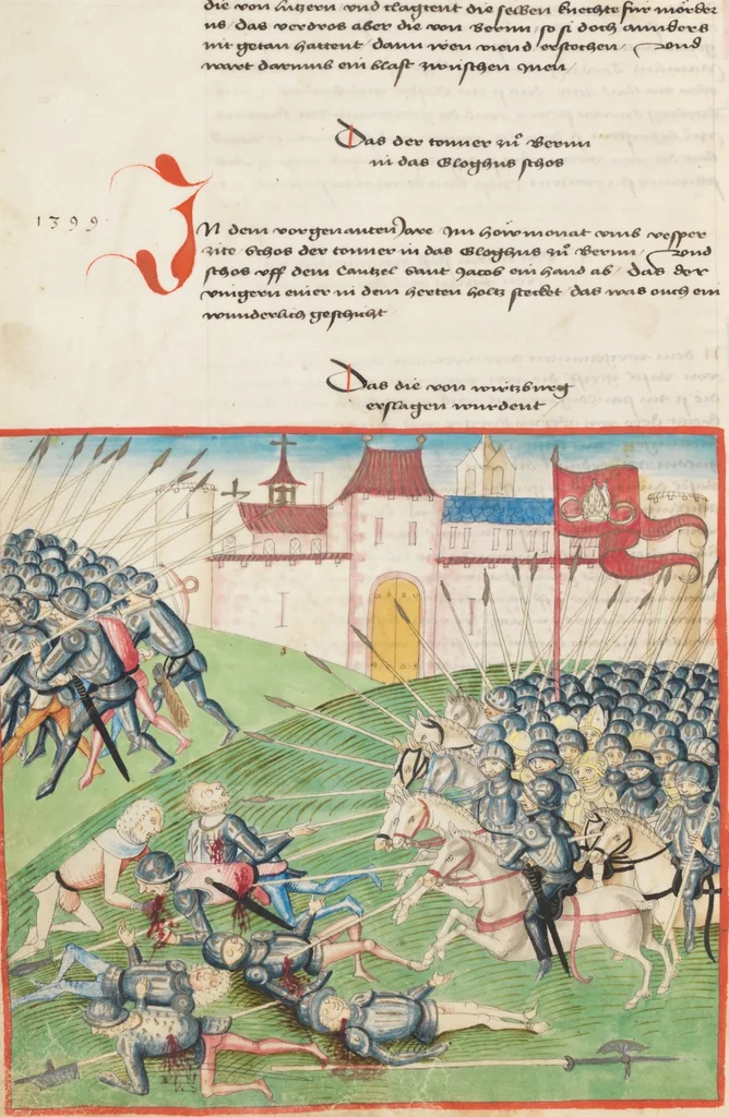 An illustration from Diebold Schilling, Amtliche Berner Chronik, vol. 1, 1478, leaf 276