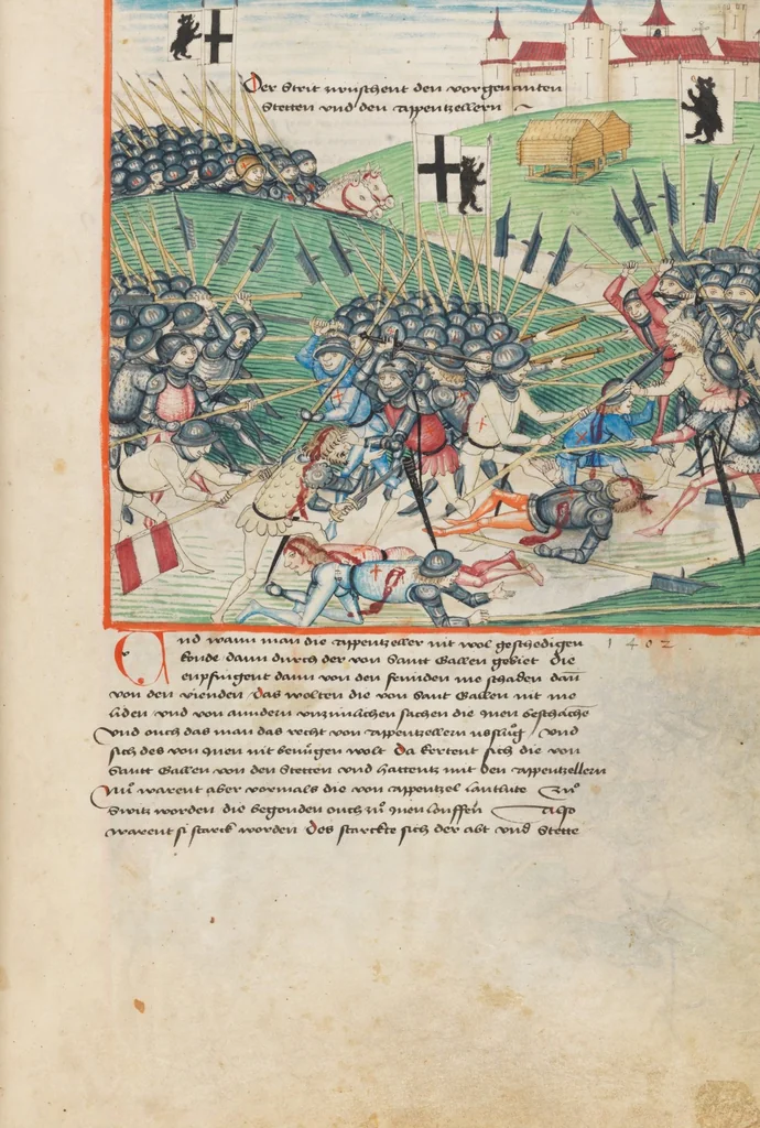 An illustration from Diebold Schilling, Amtliche Berner Chronik, vol. 1, 1478, leaf 283