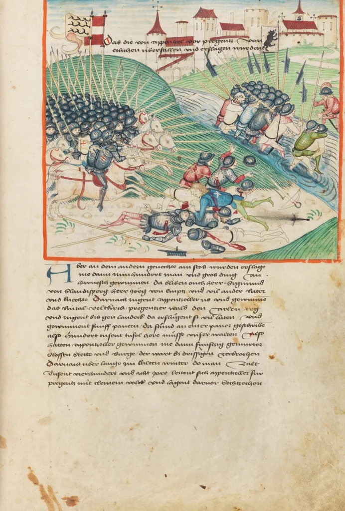An illustration from Diebold Schilling, Amtliche Berner Chronik, vol. 1, 1478, leaf 285