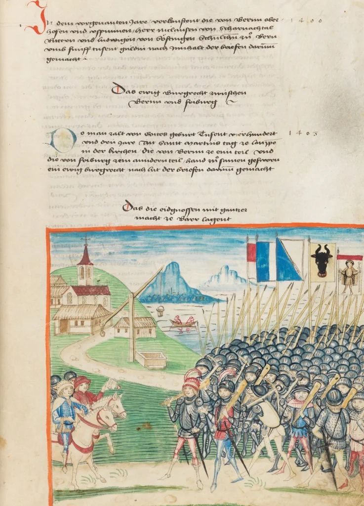 An illustration from Diebold Schilling, Amtliche Berner Chronik, vol. 1, 1478, leaf 287