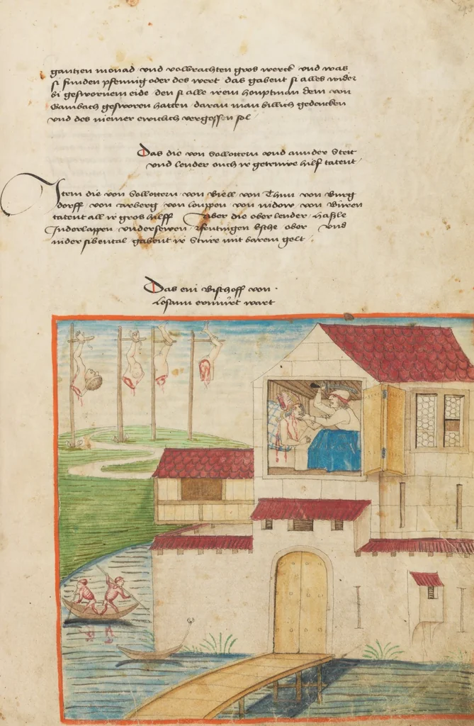 An illustration from Diebold Schilling, Amtliche Berner Chronik, vol. 1, 1478, leaf 295