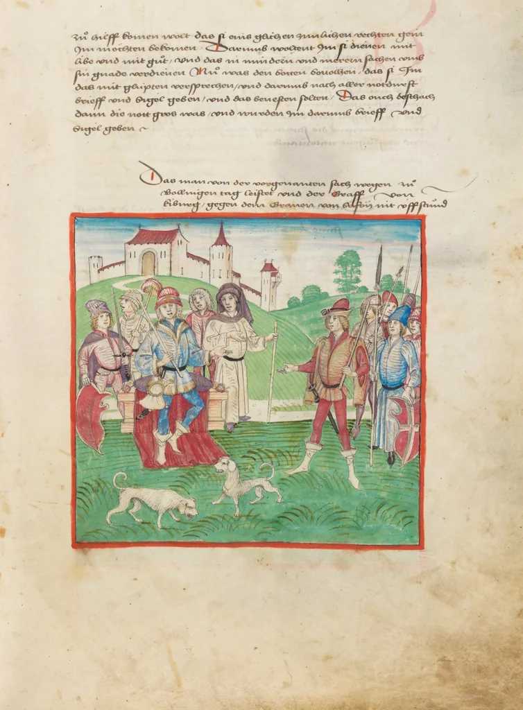 An illustration from Diebold Schilling, Amtliche Berner Chronik, vol. 1, 1478, leaf 31