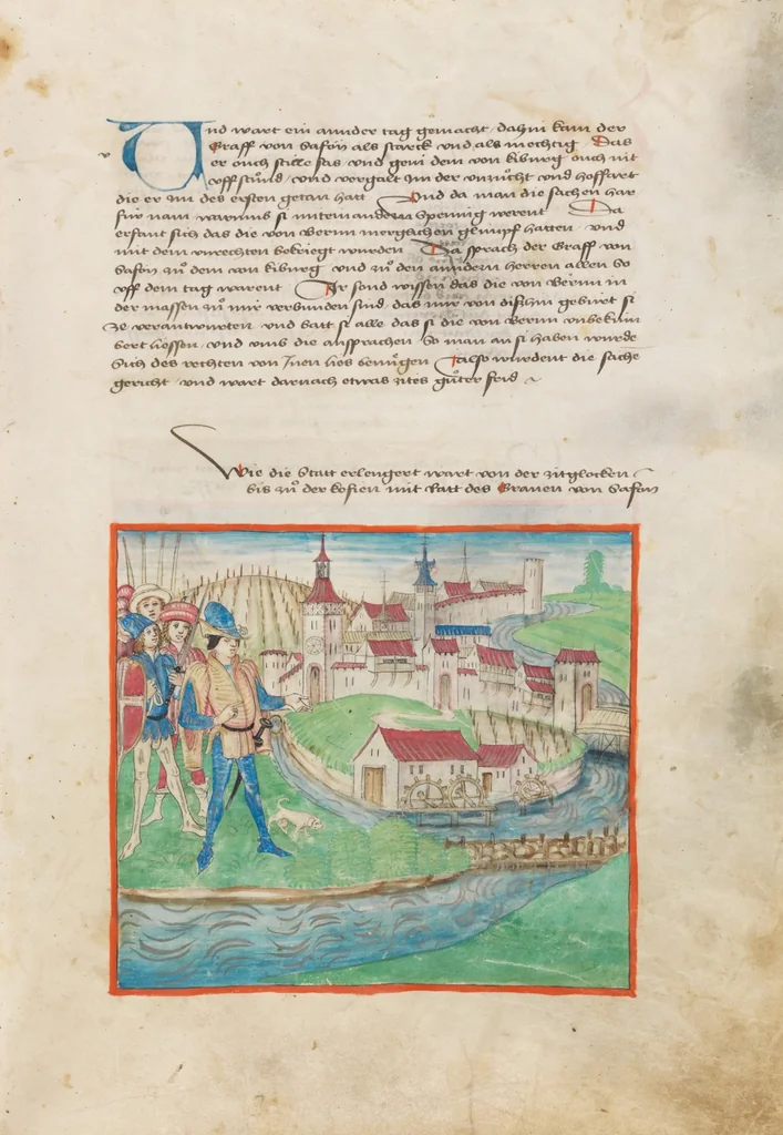 An illustration from Diebold Schilling, Amtliche Berner Chronik, vol. 1, 1478, leaf 33
