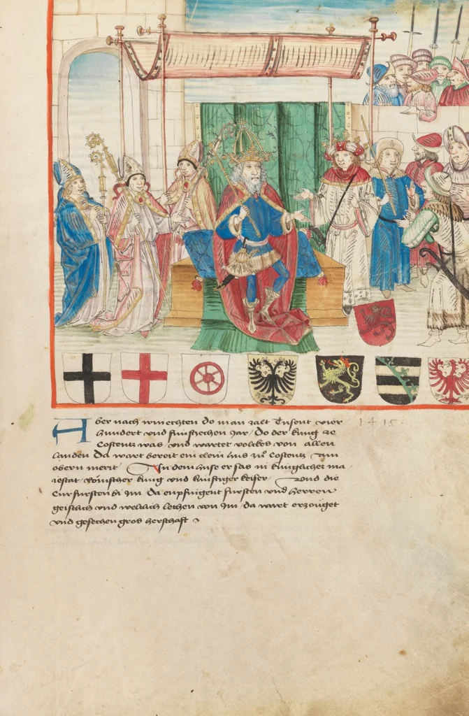 An illustration from Diebold Schilling, Amtliche Berner Chronik, vol. 1, 1478, leaf 335