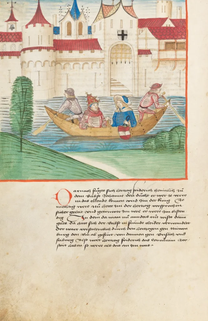 An illustration from Diebold Schilling, Amtliche Berner Chronik, vol. 1, 1478, leaf 338
