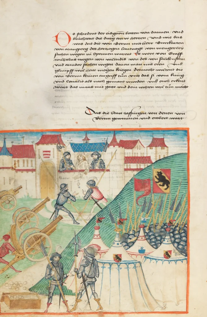 An illustration from Diebold Schilling, Amtliche Berner Chronik, vol. 1, 1478, leaf 340