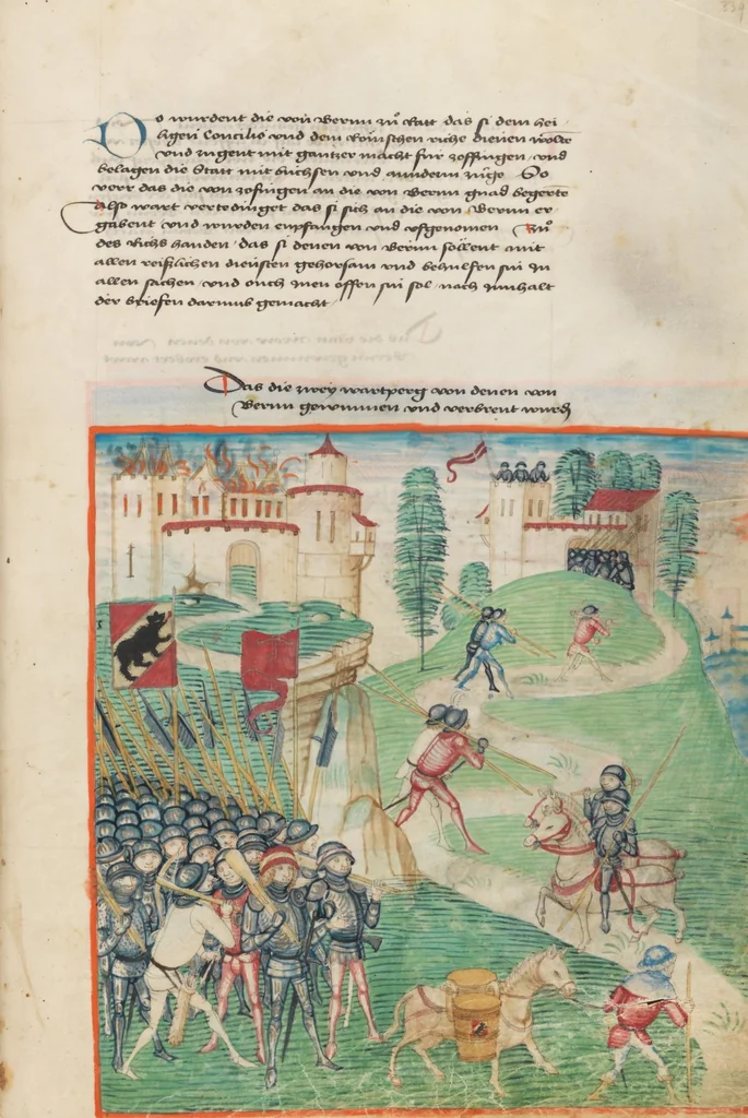 An illustration from Diebold Schilling, Amtliche Berner Chronik, vol. 1, 1478, leaf 341