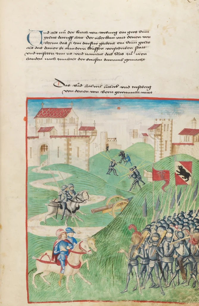 An illustration from Diebold Schilling, Amtliche Berner Chronik, vol. 1, 1478, leaf 345