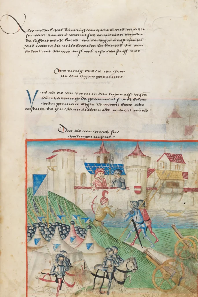 An illustration from Diebold Schilling, Amtliche Berner Chronik, vol. 1, 1478, leaf 349