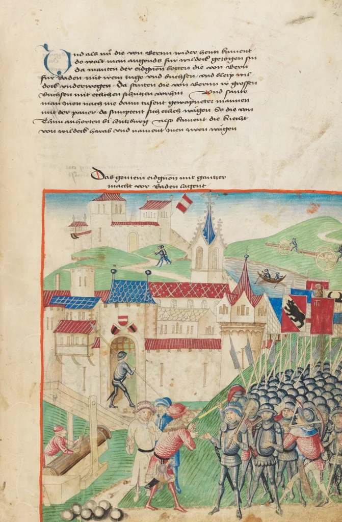An illustration from Diebold Schilling, Amtliche Berner Chronik, vol. 1, 1478, leaf 353