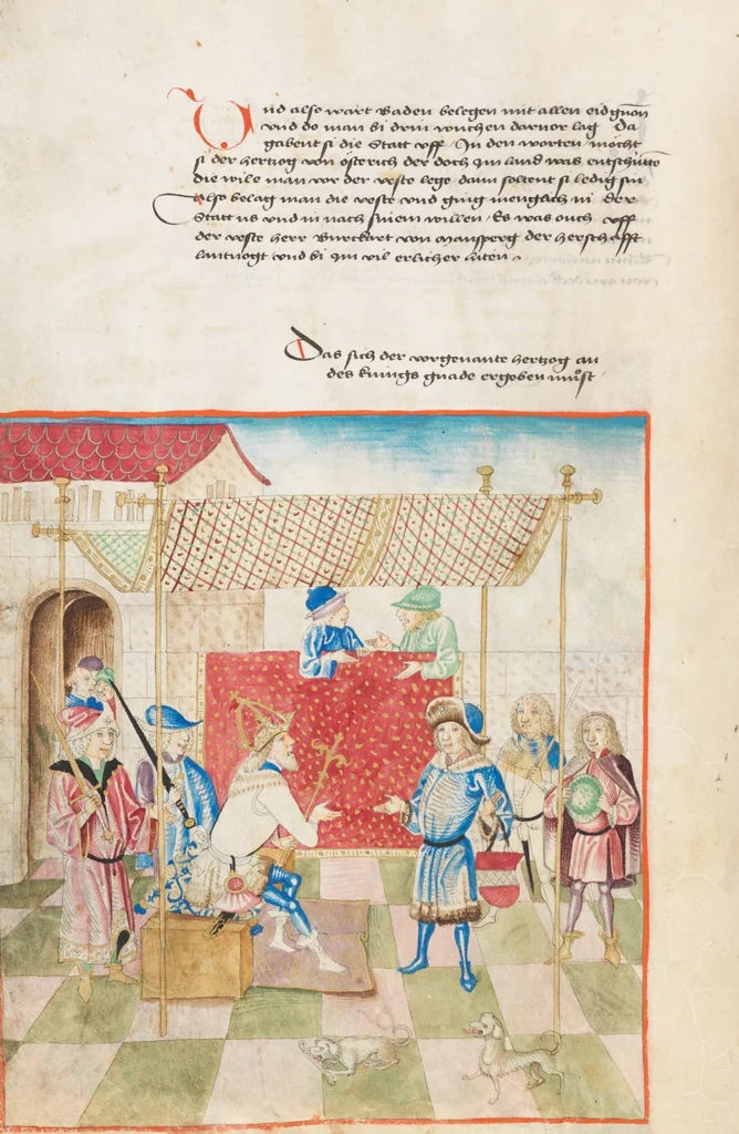 An illustration from Diebold Schilling, Amtliche Berner Chronik, vol. 1, 1478, leaf 354