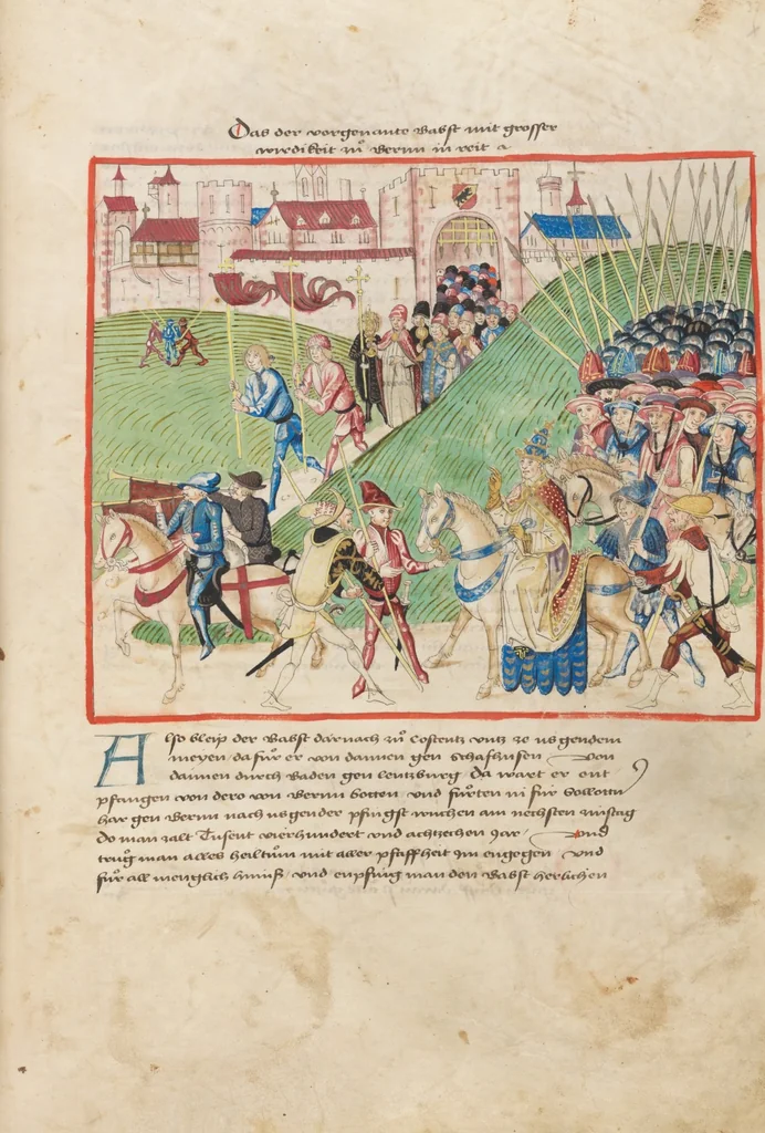 An illustration from Diebold Schilling, Amtliche Berner Chronik, vol. 1, 1478, leaf 375