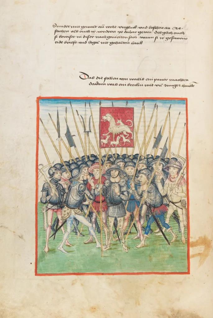 An illustration from Diebold Schilling, Amtliche Berner Chronik, vol. 1, 1478, leaf 398