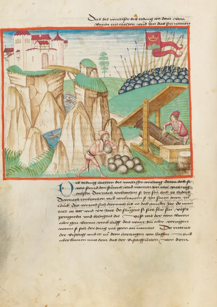 An illustration from Diebold Schilling, Amtliche Berner Chronik, vol. 1, 1478, leaf 402