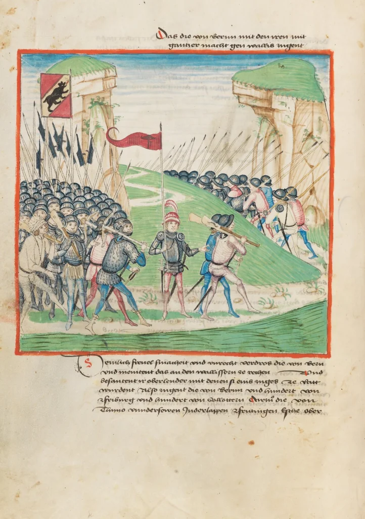 An illustration from Diebold Schilling, Amtliche Berner Chronik, vol. 1, 1478, leaf 418