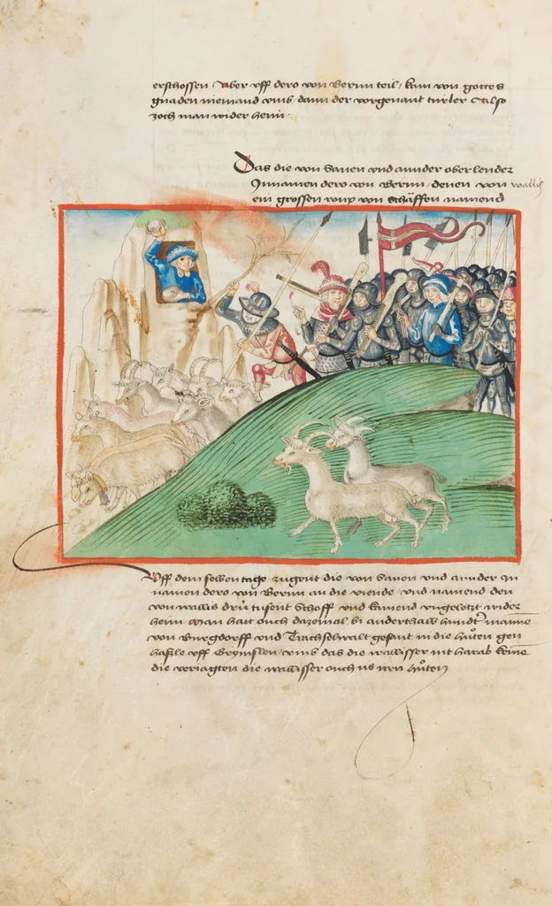 An illustration from Diebold Schilling, Amtliche Berner Chronik, vol. 1, 1478, leaf 420