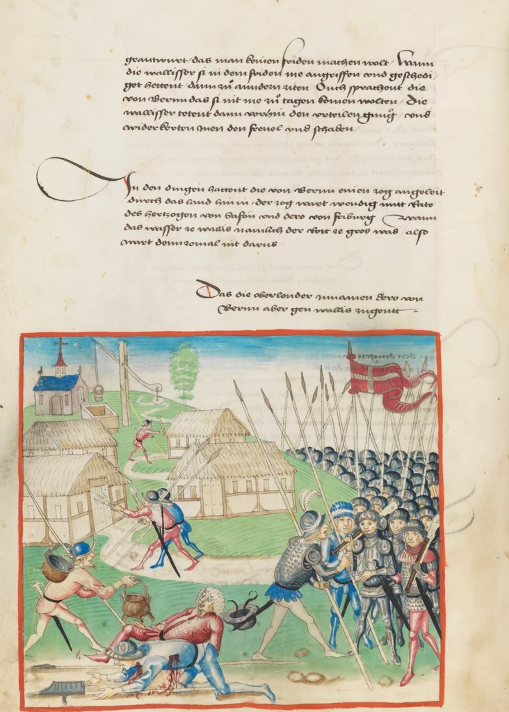 An illustration from Diebold Schilling, Amtliche Berner Chronik, vol. 1, 1478, leaf 422