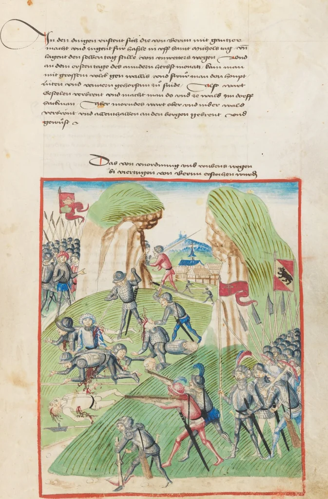 An illustration from Diebold Schilling, Amtliche Berner Chronik, vol. 1, 1478, leaf 425