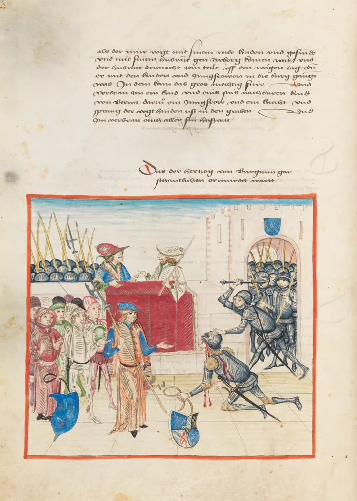 An illustration from Diebold Schilling, Amtliche Berner Chronik, vol. 1, 1478, leaf 446