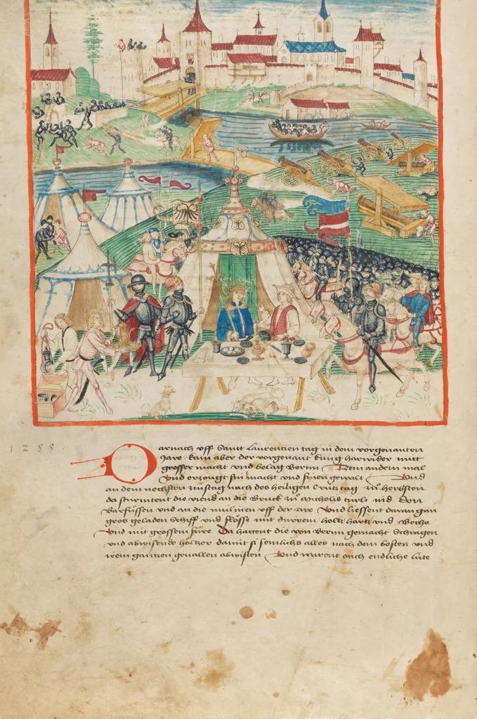 An illustration from Diebold Schilling, Amtliche Berner Chronik, vol. 1, 1478, leaf 50