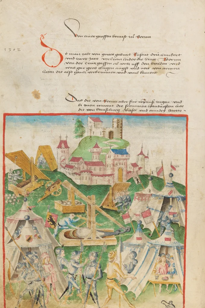 An illustration from Diebold Schilling, Amtliche Berner Chronik, vol. 1, 1478, leaf 60