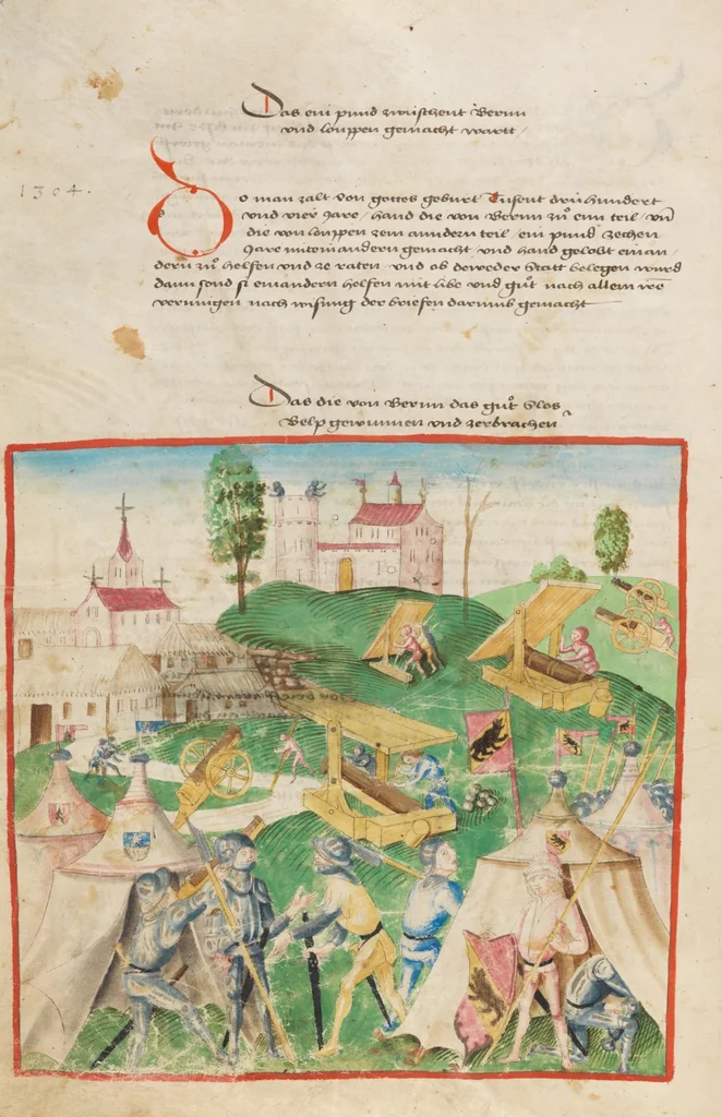 An illustration from Diebold Schilling, Amtliche Berner Chronik, vol. 1, 1478, leaf 62