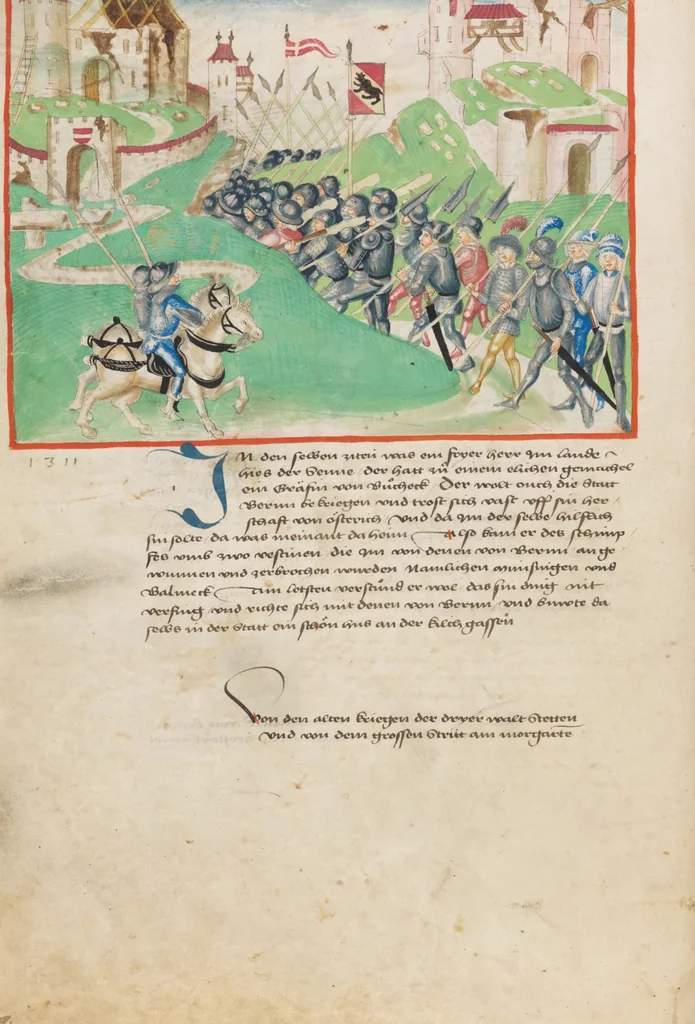 An illustration from Diebold Schilling, Amtliche Berner Chronik, vol. 1, 1478, leaf 70