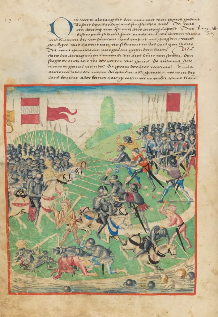 An illustration from Diebold Schilling, Amtliche Berner Chronik, vol. 1, 1478, leaf 72