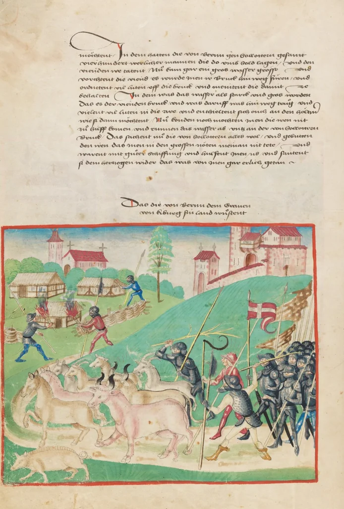 An illustration from Diebold Schilling, Amtliche Berner Chronik, vol. 1, 1478, leaf 78