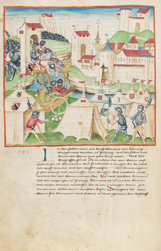 An illustration from Diebold Schilling, Amtliche Berner Chronik, vol. 1, 1478, leaf 94