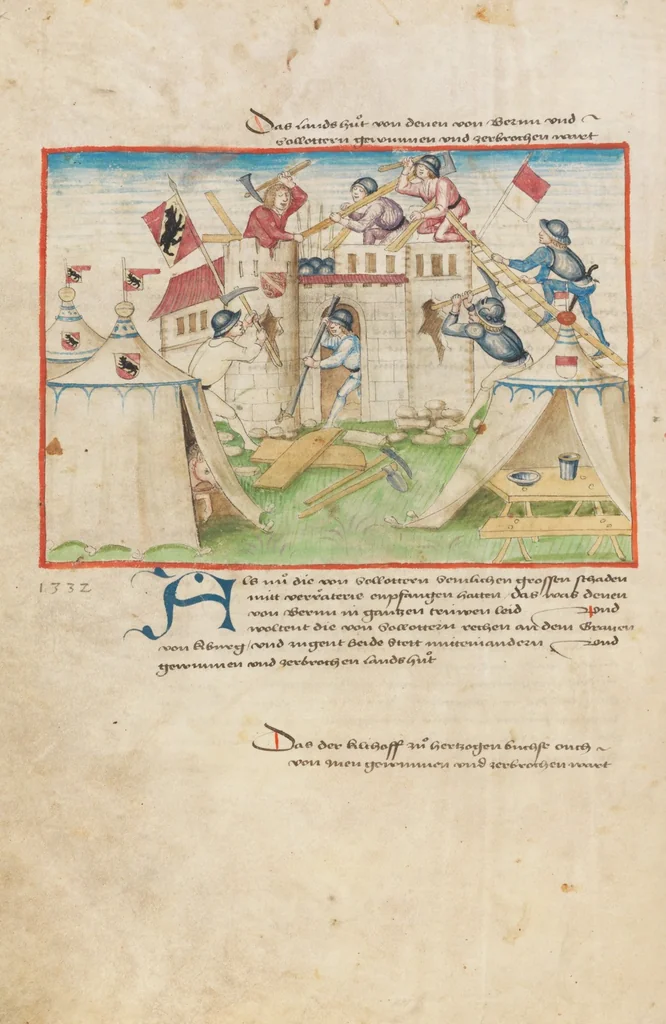 An illustration from Diebold Schilling, Amtliche Berner Chronik, vol. 1, 1478, leaf 96