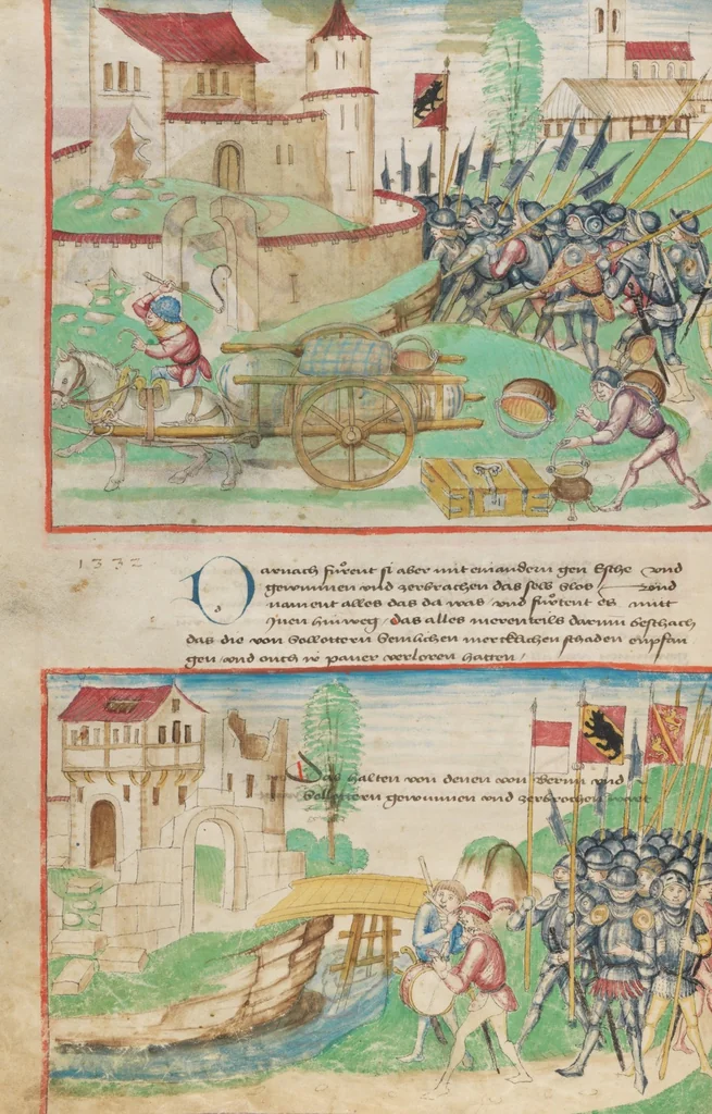 An illustration from Diebold Schilling, Amtliche Berner Chronik, vol. 1, 1478, leaf 98