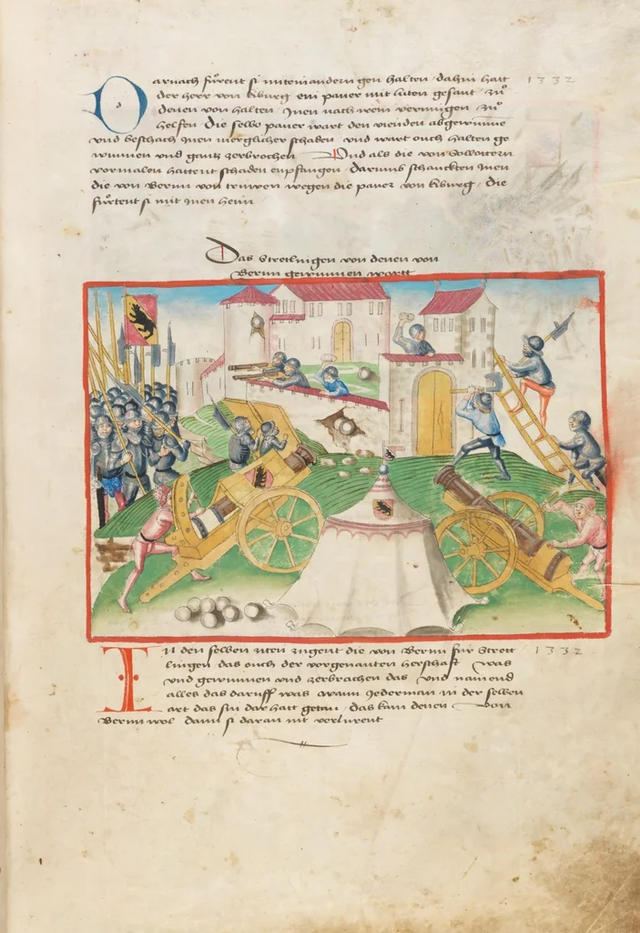 An illustration from Diebold Schilling, Amtliche Berner Chronik, vol. 1, 1478, leaf 99