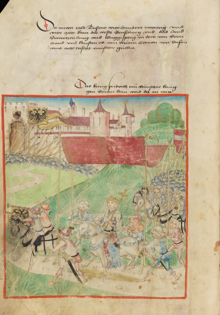 An illustration from Diebold Schilling, Amtliche Berner Chronik, vol 2, 1478, leaf 10