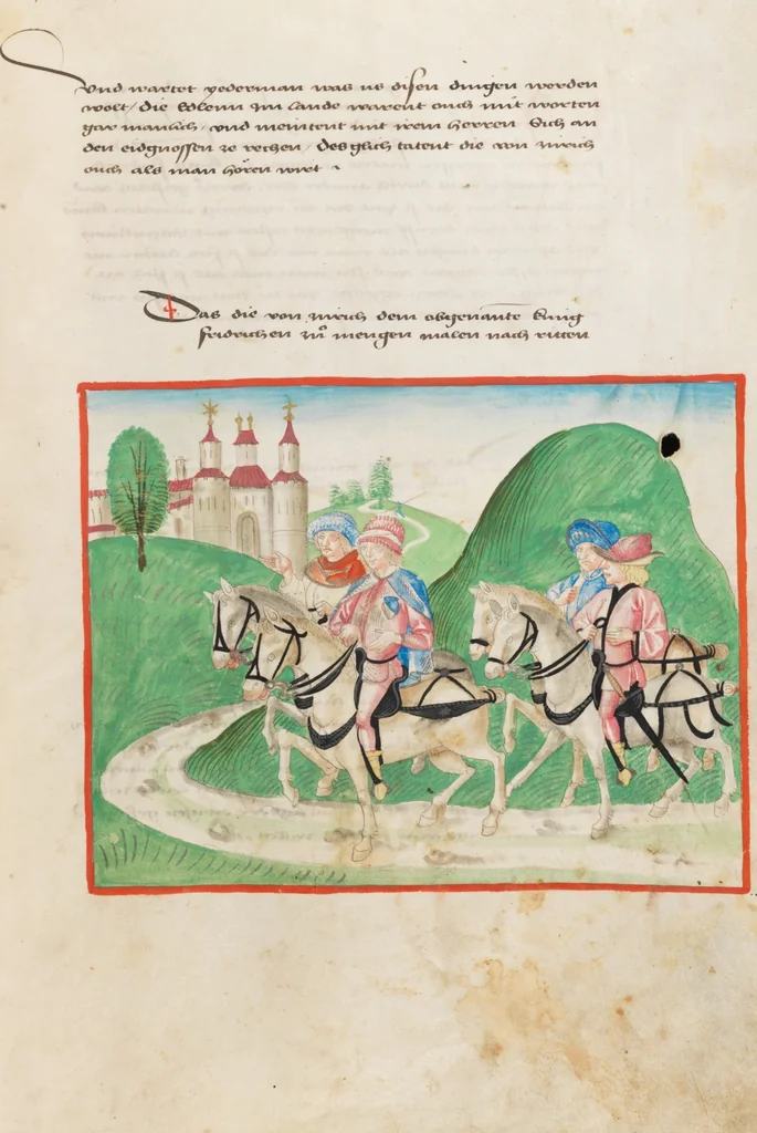 An illustration from Diebold Schilling, Amtliche Berner Chronik, vol 2, 1478, leaf 109