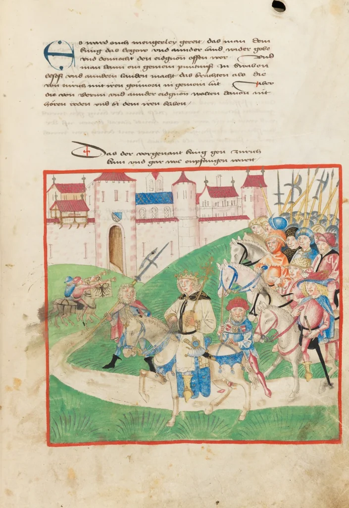 An illustration from Diebold Schilling, Amtliche Berner Chronik, vol 2, 1478, leaf 115